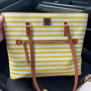 Dooney & Bourke yellow large tote bag and wallet